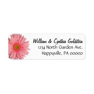 Gerbera rose Étiquettes de adresse personnalisés