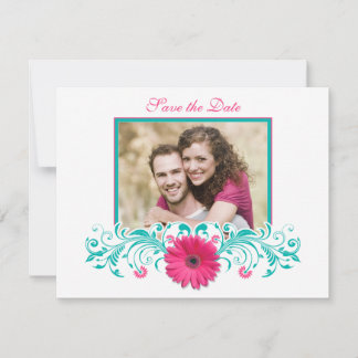 Gerbera rose Floral Enregistrer la carte Date