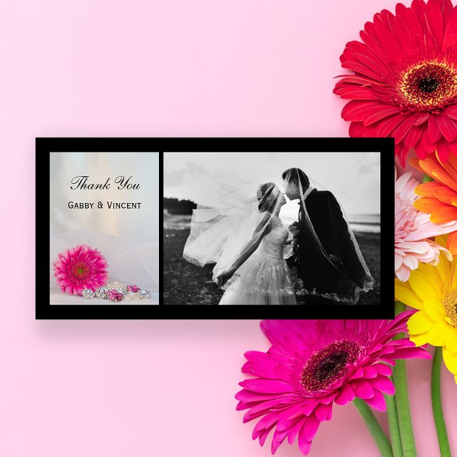 Gerbera rose marguerite et boutons Mariage Merci (Créateur téléchargé)