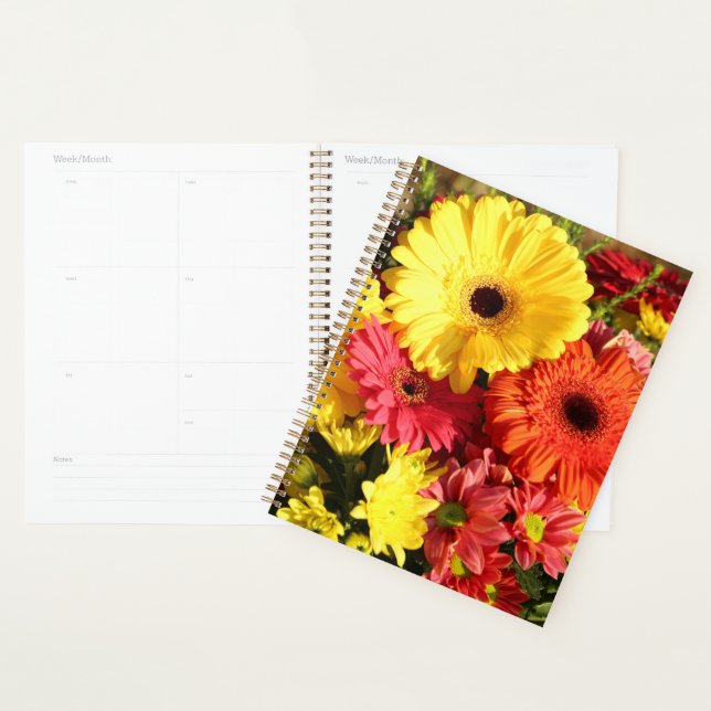 Gerbera rouge jaune Chrysanthème Fleurs (Devant avec enveloppe)