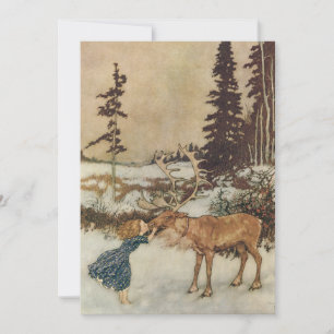Gerda vintage et le renne par Edmund Dulac