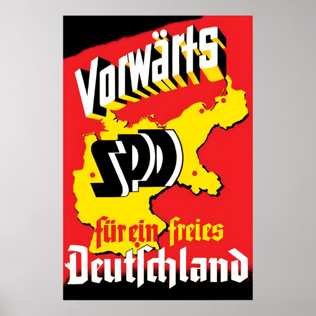 German 1949 Election Poster Forward SPD - For a (Devant)