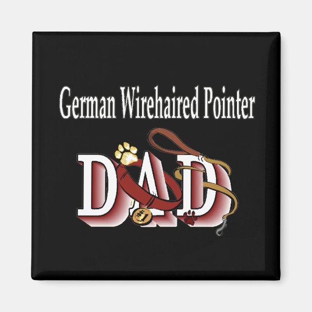 german pointeur à poils durs papa Magnet (Devant)