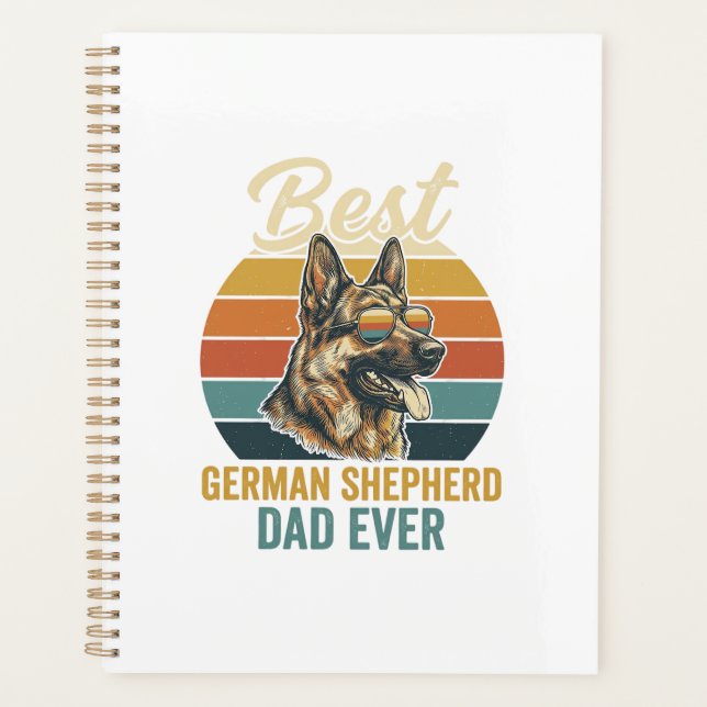 German Shepherd Dad Vintage Sunset Shirt Design (Devant)