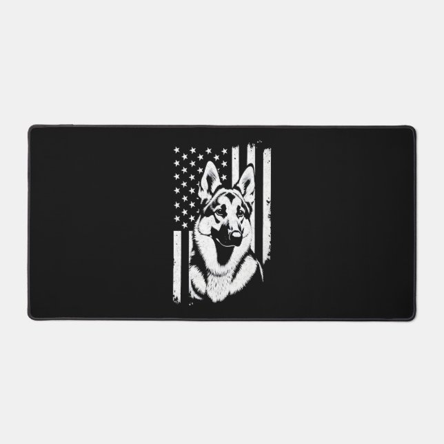German Shepherd Dog Lover USA American Flag   (Recto)