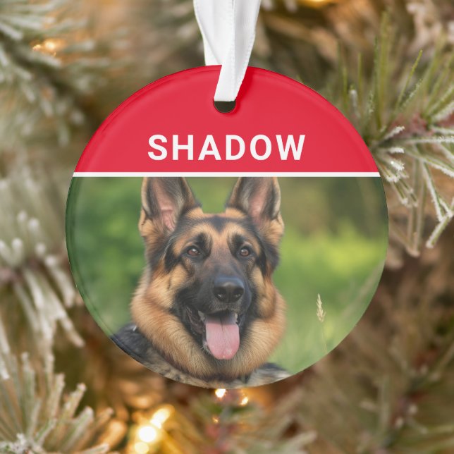 German Shepherd with Dog's Name Photo Christmas (Arbre)
