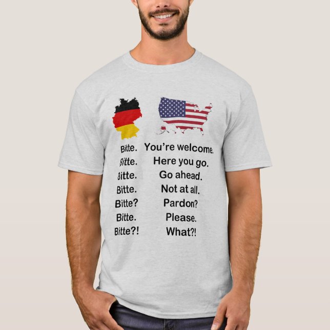 German vs. English - Bitte Please T-Shirt (Devant)