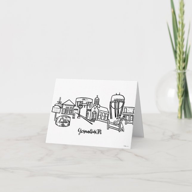 Germantown Skyline Merci Cartes (Devant)