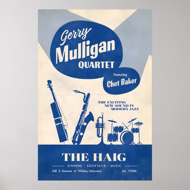 Gerry Mulligan - Chet Baker affiche jazz - En conc (Devant)