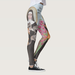 Gertrude Patron St of Cats Aquarelle Leggings