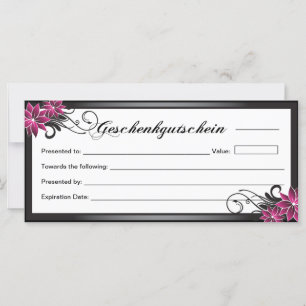 Geschenkgutschein - Certificat cadeau de salon