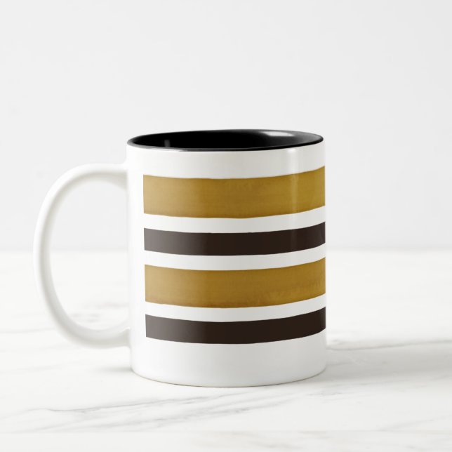 'Get Back' The Mug - Brown & Tan stripes - 1969 (Gauche)