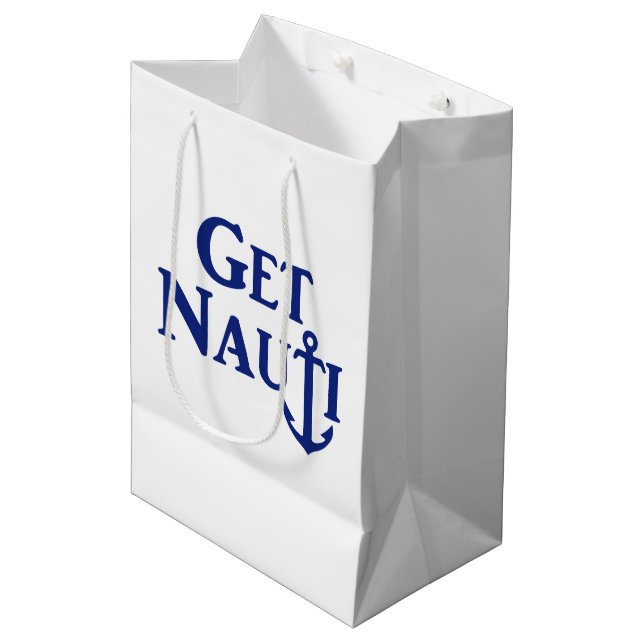 "GET NAUTI" - Sac Cadeau Moyen Nautique (Devant Angle)