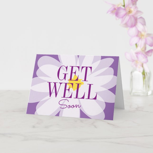Get Well Bientôt carte de voeux avec design de fle (Orchidée)