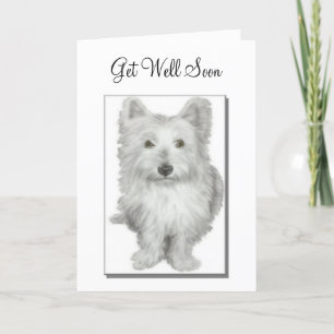 'Get Well Bientôt' mignonne carte de chien westin