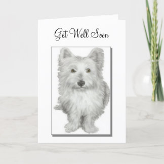 'Get Well Bientôt' mignonne carte de chien westin