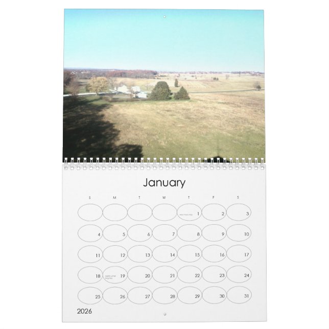 Gettysburg - collage - calendrier (Jan 2026)