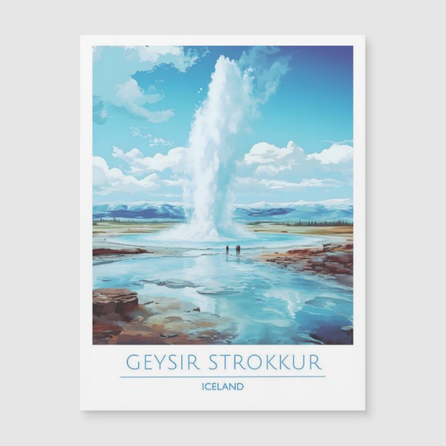 Geysir Strokkur Iceland Vintage Travel  (Devant)