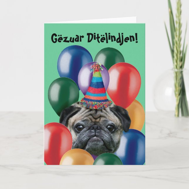 Gëzuar Ditëlindjen carlin d'anniversaire carte de  (Devant)