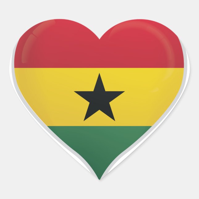 Ghana love flag orgueil autocollant coeur (Devant)