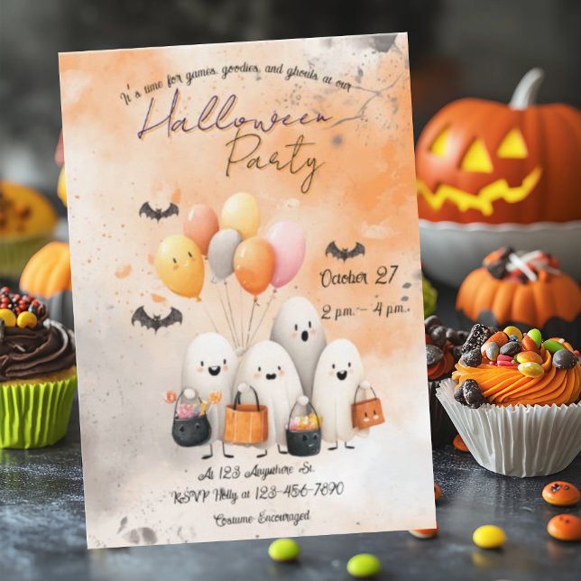 Ghomajorité Ghouls Carte Plat Invitation Halloween (Créateur téléchargé)