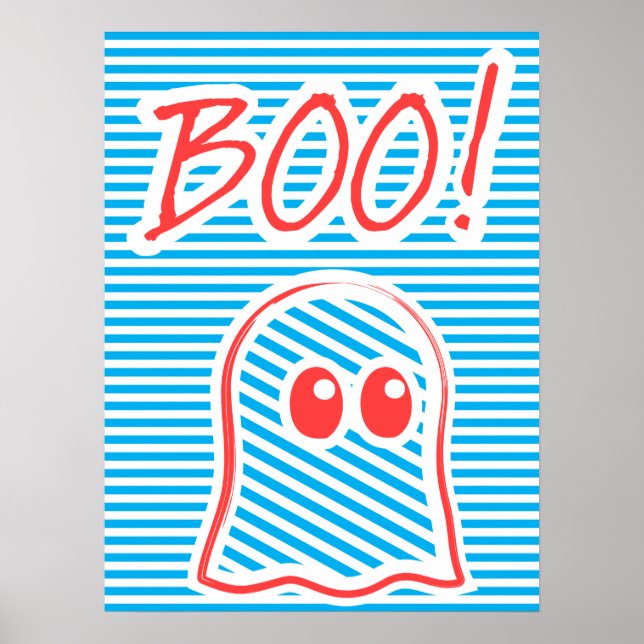 Ghost, Boo !, poster drôle, poster de typographie, (Devant)
