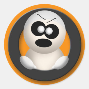 Ghost en colère - Stickers Halloween orange