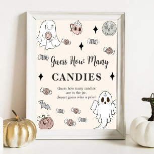 Ghost Halloween Devinez combien de bonbons Poster 