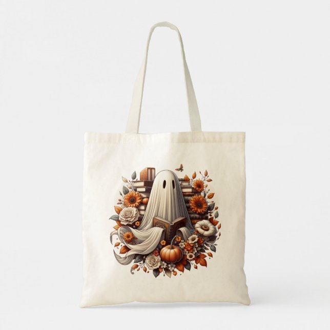 Ghost Halloween Sac fourre-tout de livre, Bookish  (Dos)