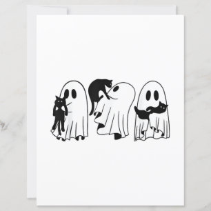 Ghost Holding Chat noir Funny Halloween Amoureux d