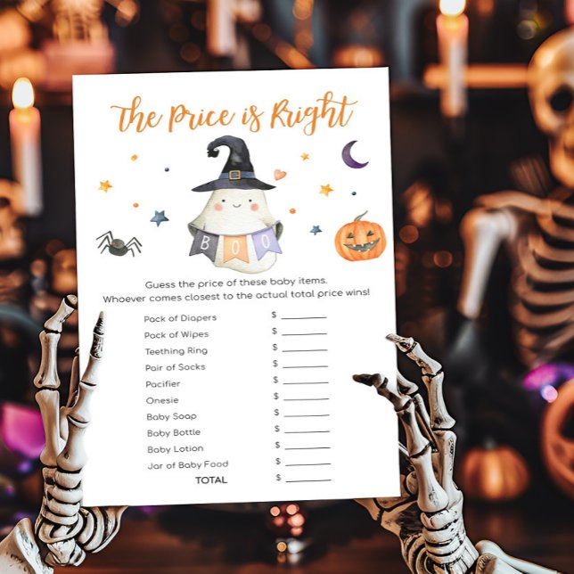 Ghost Little Boo Le prix est le bon jeu (Little Boo Baby Shower The Price is Right Game)