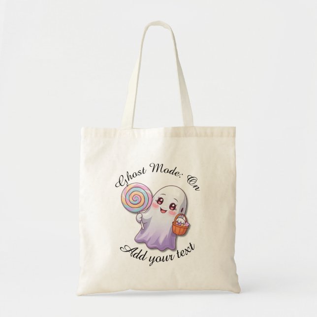 Ghost Mode: On – Personalized Halloween Tote Bag (Devant)