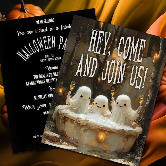 Ghosts Jacuzzi Budget Adulte Halloween invitation (Créateur téléchargé)