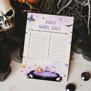 Ghoul Halloween Baby shower Baby Name Race Game