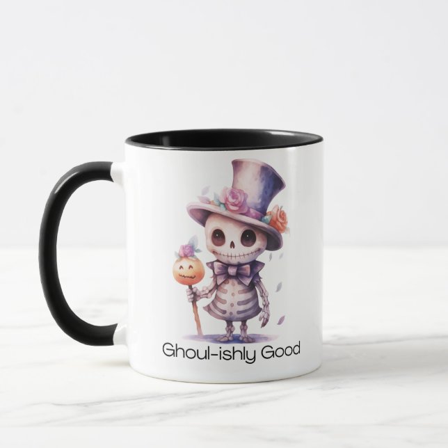 Ghoul ishly Good Ghoul Skeleton Halloween Mug (Gauche)