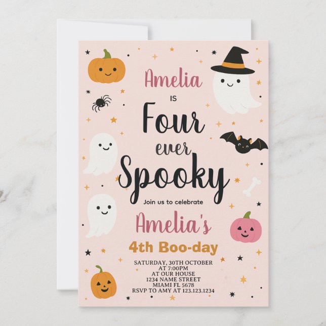 Ghoul-tastic Quatre Enfants Halloween Invitation d (Devant)