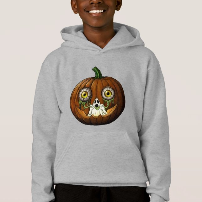 Ghoulish Ghost Dripping Eyeballs Jack-O-Lantern (Devant)