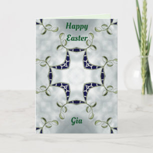 GIA ~ Carte de Pâques verte et bleue ~