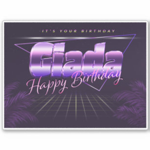 Giada Prénom lila retro Sticker