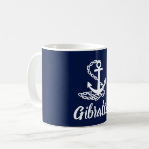 Gibraltar - Style Maritime Mug Bleu Et Blanc