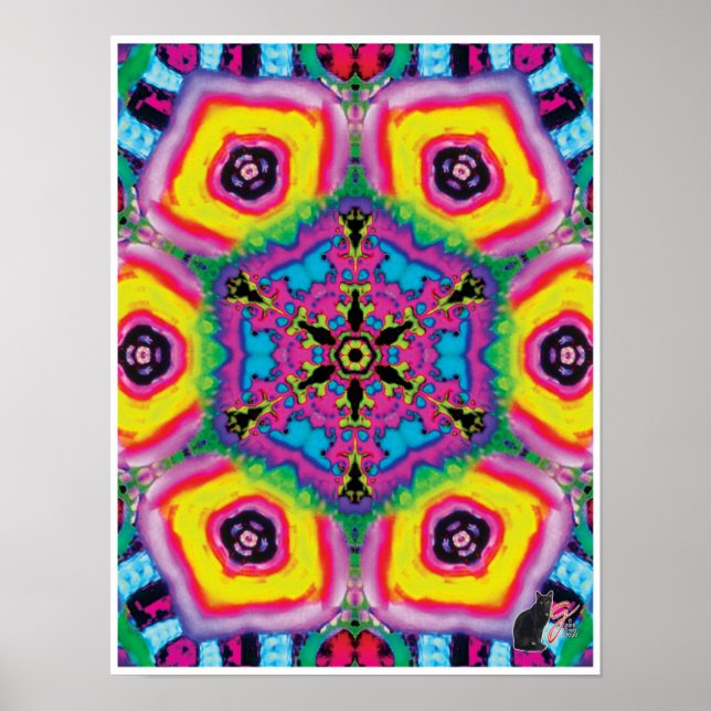 Giddy Kinetic Collage Kaleidoscope Poster (Devant)