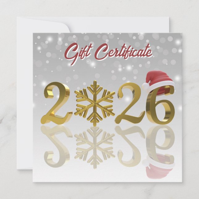 Gift Certificate Big Gold 2026 Holiday Gift Card (Devant)
