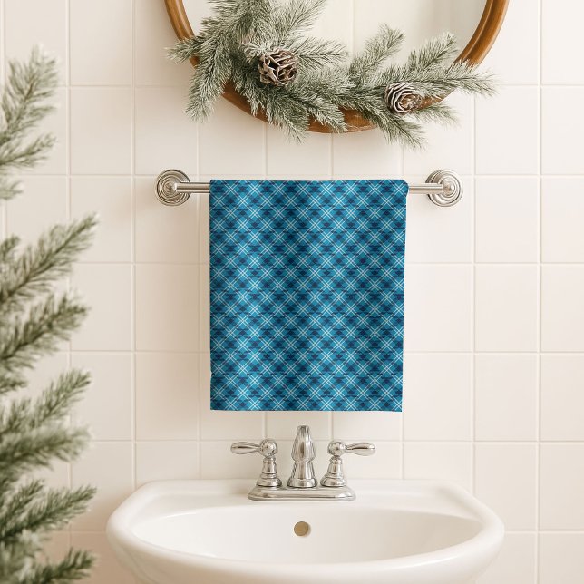 Gift for Dad Navy and Blue Tartan Bath Accent (Gift for Dad Navy and Blue Tartan Bath Accent)