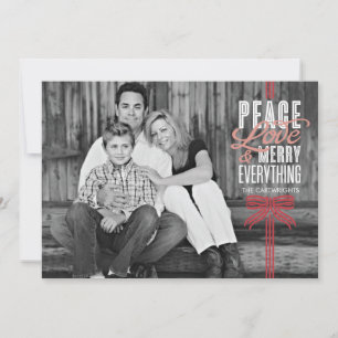 Gift Red Ribbon Wrapped Carte photo de vacances