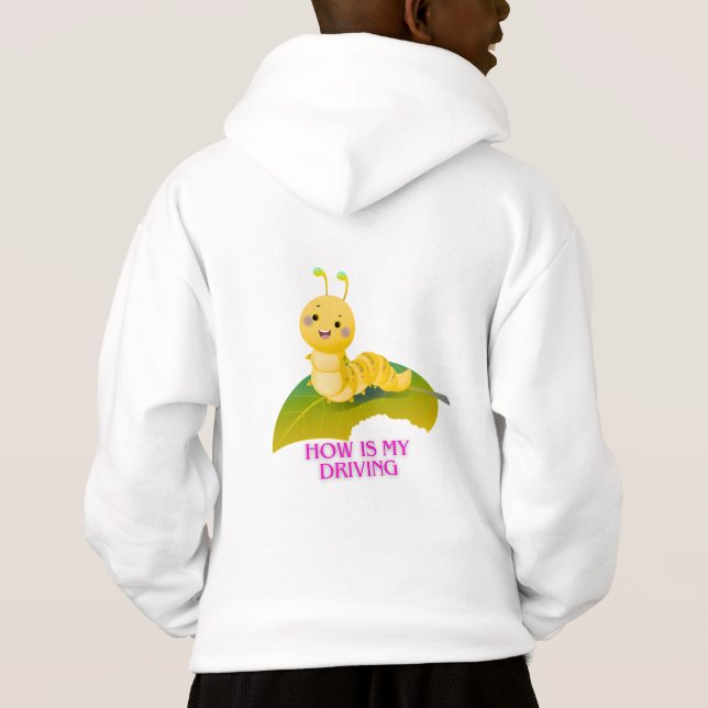 Giggling Leaf Invaders" - Fun Caterpillar T-shirt (Dos)