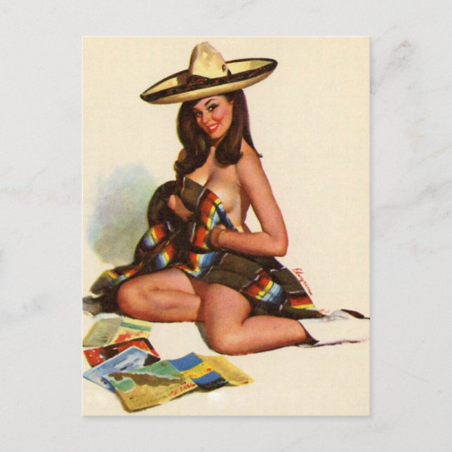 Gil Elvgren ♡ pin Vintage fille ♡ Carte postale (Devant)