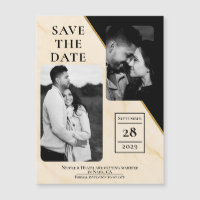 Gilded Geometry Luxe ivoire et or Marbre Save Date