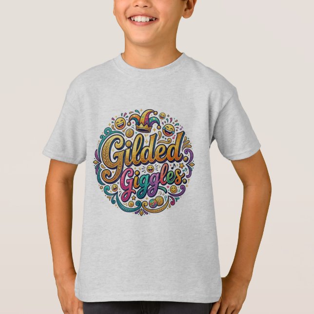 Gilded Giggles – T-Shirt de Typographie Luxe Humor (Devant)
