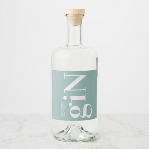 Gin Bottle Vert Moderne Simple Liquor Étiquette bo