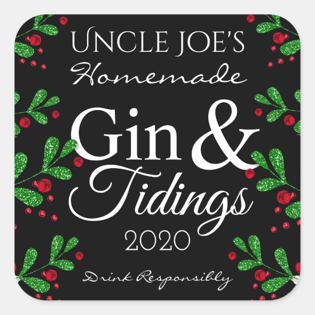 Gin & Tidings maison Étiquettes de vacances (Devant)